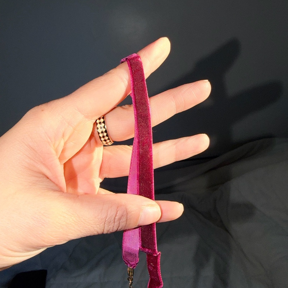Pink Velvet Choker Necklace